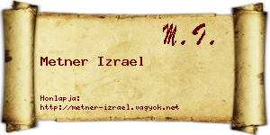 Metner Izrael névjegykártya